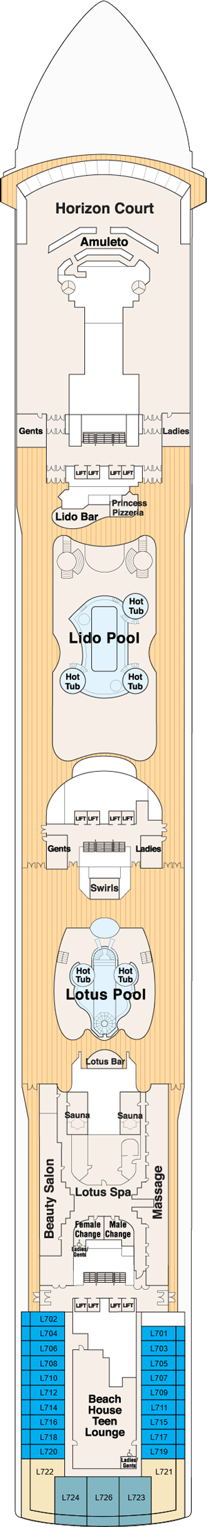 Island Princess Deck Plans- Princess Cruises Island Princess Cruises ...